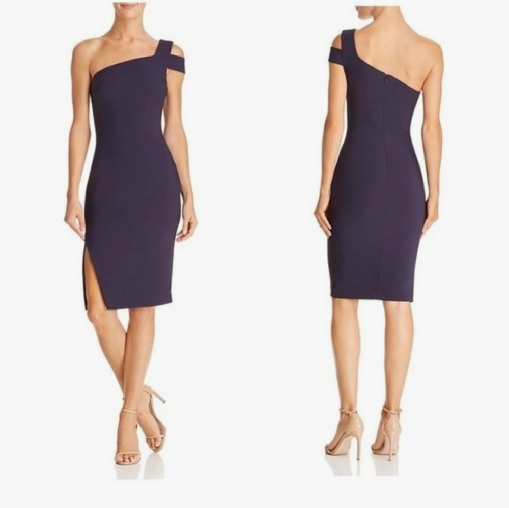 LIKELY Navy Blue Pencil Skirt with Side Slit